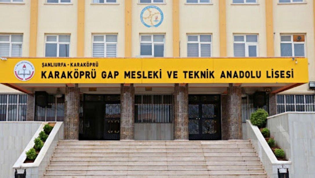 Şanlıurfa Karaköprü GAP Mesleki ve Teknik Anadolu Lisesi Türkiye Birincisi Oldu 